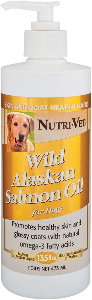 Nutri-Vet Wild Alaskan Salmon olio per cani, 13.5-oncia