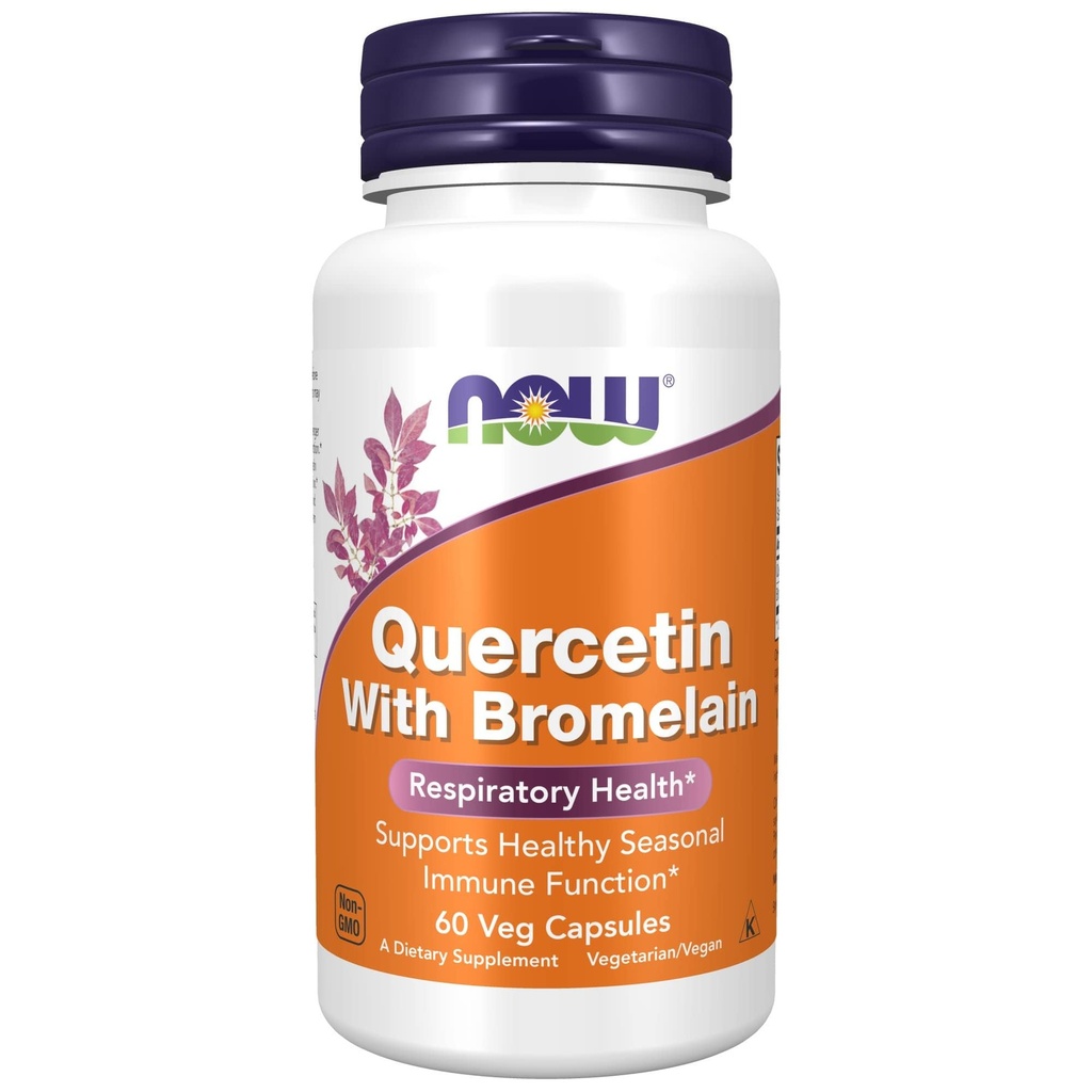NOW Integratori, Quercetina con Bromelain, Sistema immunitario bilanciato*, 60 capsule di Veg