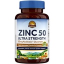 Vitalitown Chelated Zinc 50 mg, Zinc Picolinate & Gluconate, 60 Veggie Capsule, Ben assorbito, Immune System, Healthy Skin & Development, Vegan, NO Gluten, Non OGM