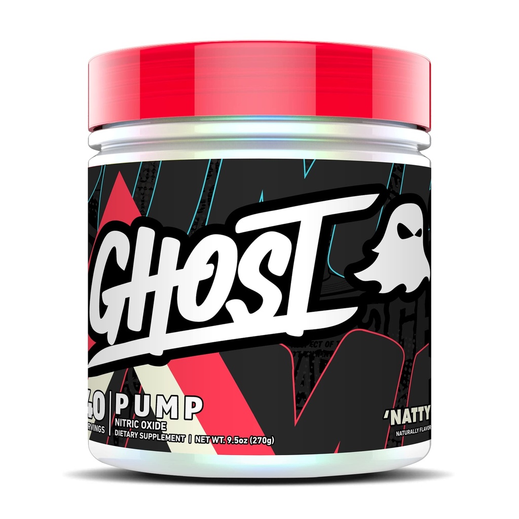 GHOST Pump Nitric Oxide Powder, Natty - 40 Serve - Zucchero & Stim-Free Pre-Workout Integratori - L-Citrulline, Arginina Nitrate & L-Glutathione - Soia & Gluten-Free, Vegan