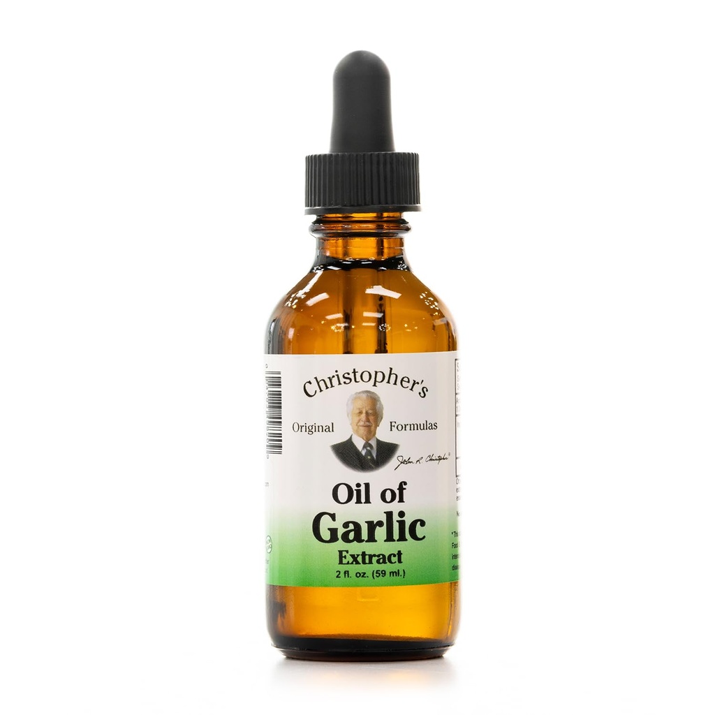 Olio originale delle formule di Cristoforo di estratto di aglio 2 once - Confezione di 1 - Supplemento di erbe Premium - Olio di aglio liquido freddo e puro | Uso versatile
