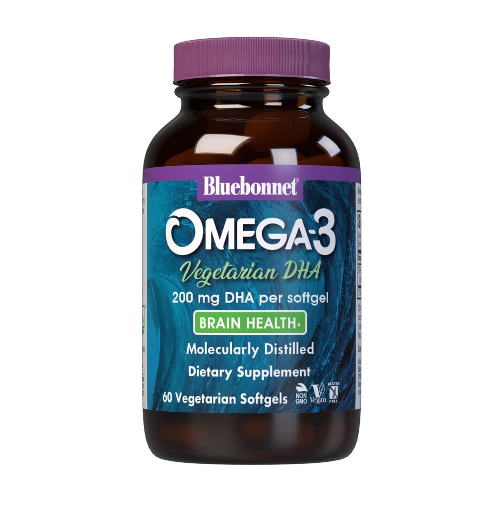 BlueBonnet naturale Omega-3 vegetariano DHA Softgels, 200 mg, 60 conte ('7437150097)