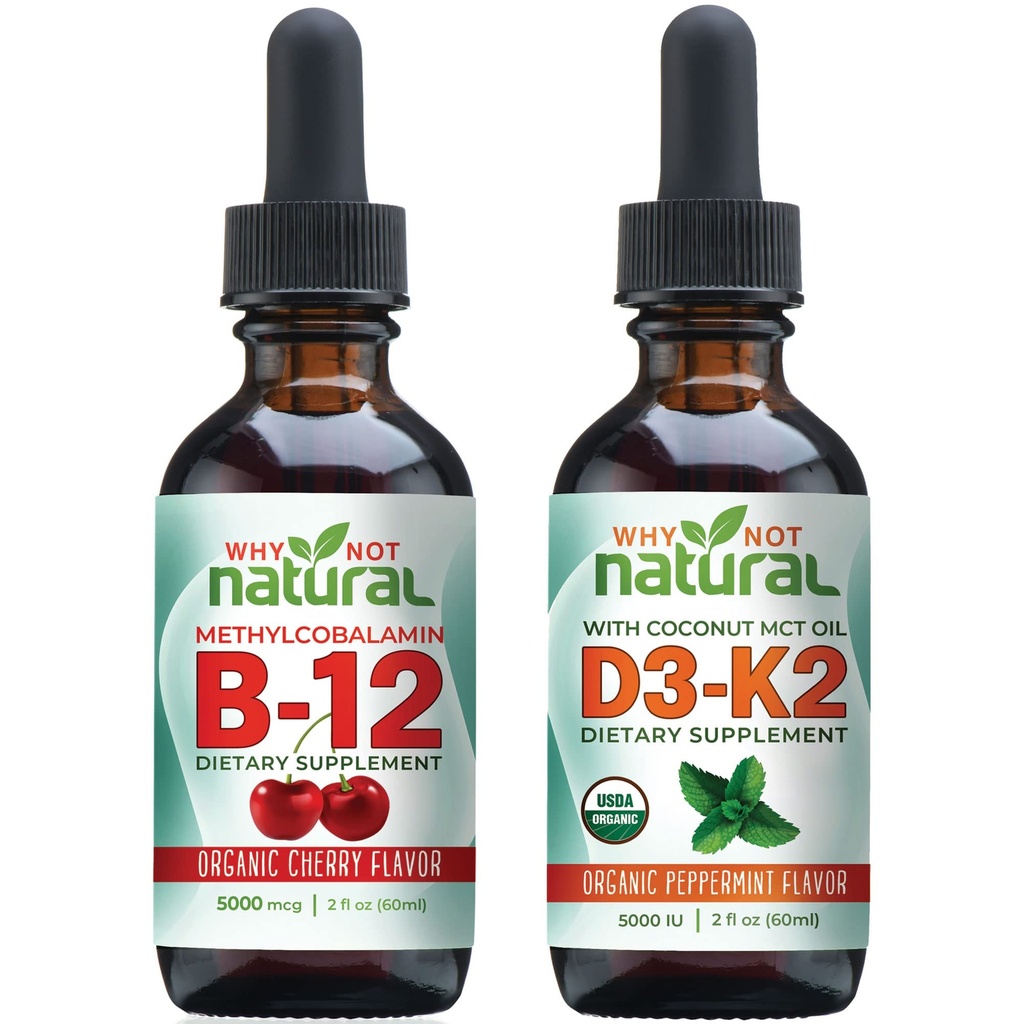 Perché non naturale vitamina B12 e vitamina D3 K2 gocce liquide