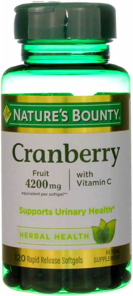 Frutta di mirtillo bounty della natura 4200 mg, Plus Vitamina C Softgels, 120 ea (Pack of 4)