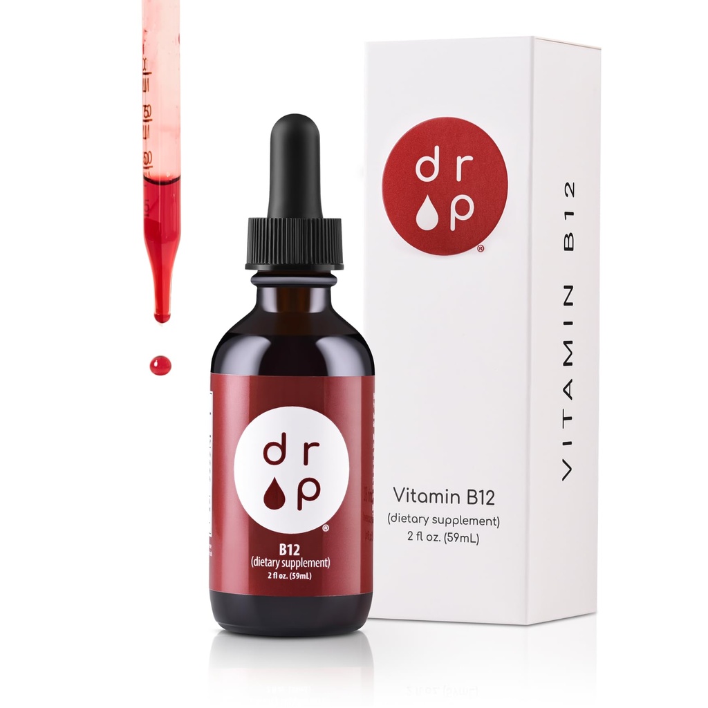 Vitamina B12 2500 mcg 2 oz Gocce liquide per la produzione di energia, Salute del sistema nervoso - No preservativi artificiali, Non OGM, Senza glutine, Vegan-Friendly