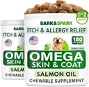 BARK&SPARK Omega 3 per cani - 360 Fish Oil Treats for Dog Shedding, Skin Allergy, Itch Relief, Hot Spots Trattamento - Joint Health - Skin and Coat Supplement - EPA & DHA Fatty Acids - Salmon Oil