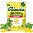 Ricola Sugar Free Lemon Mint Gocce di trazione, 45 Conte, Rilievo rinfrescante da piccole irritazioni di gola, Anestetico orale