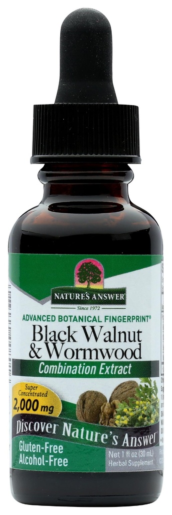 Natura Rispondere Noce Nera e Wormwood 1 oz 30mL 200mg. Estratto, Liquido,promotes digestione,Glycerin vegetale e acqua purificata
