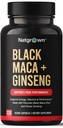 Natgrown Black Maca Root + Panax Ginseng capsule in polvere 1500 mg con Black Peruvian Maca Root & Korean Panax Ginseng Supplemento per gli uomini e le donne - Vegan Pills (120 Count)