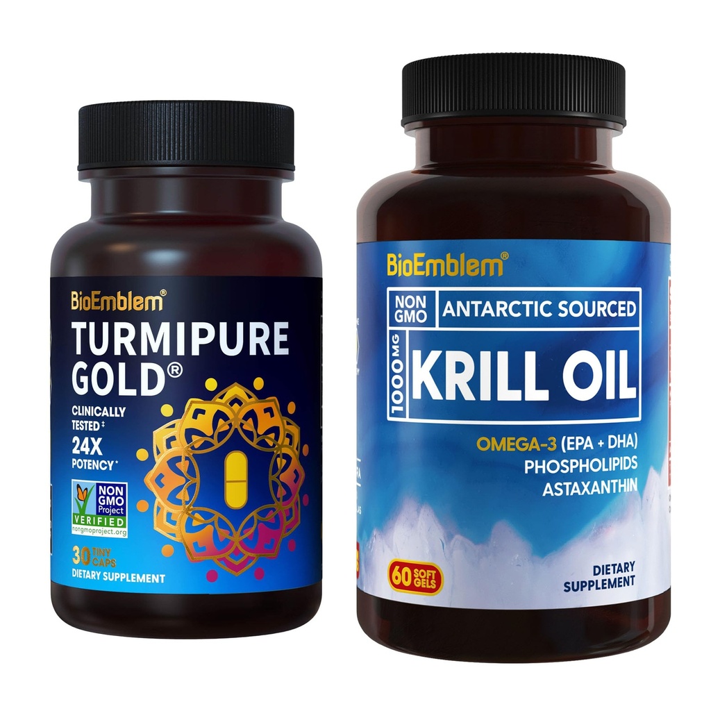 BioEmblem Antartico Krill olio supplemento curcumina erboristica con TurmiPure clinicamente studiata