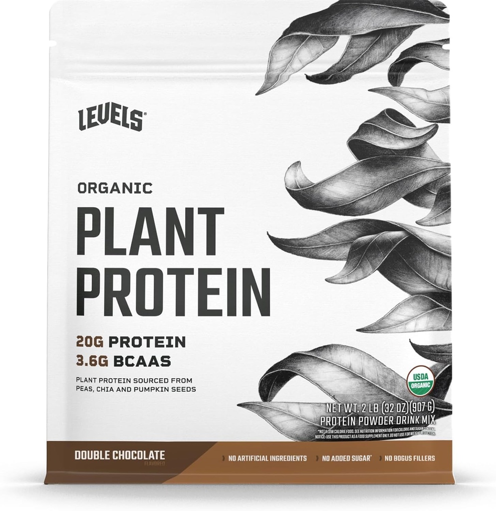 Livelli Organic Plant Protein, 20G di Proteine, Senza Artificiali, Doppio Cioccolato, 2LB