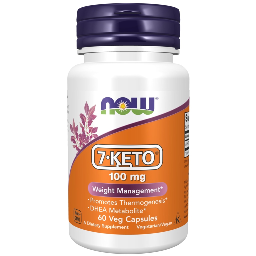 NOW integratori alimentari, 7-Keto (DHEA Acetate-7-one) 100 mg, gestione del peso*, 60 capsule di veg