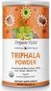 Polvere di Triphala di Veda Organica con Amla, Haritaki, Frutti di Bibhitaki - Polvere naturale di Triphala di Ayurvedic 100% - Migliora il supporto immunitario, Digestione, Pulire il colon, Salute della pelle - Vegan, Non-GMO - 16oz