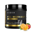Kaged Pre Workout Polvere pre-allenamento Elite per gli uomini e le donne, alto stimolante per l'energia, messa a fuoco, pompe, L-citrullina, Beta Alanina, creatina & 388mg di caffeina organica, mango arancione