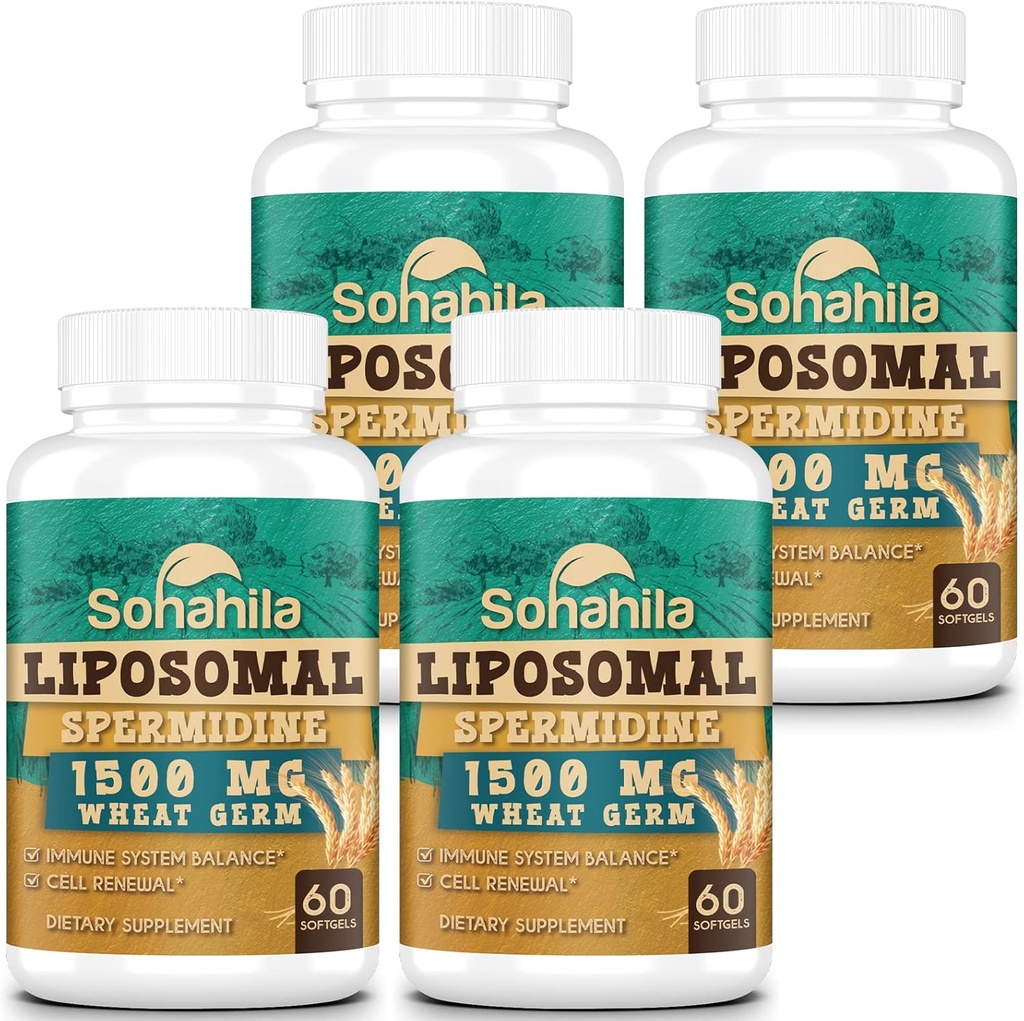 Spermidina Supplemento 15 MG - 99% Purezza, Alta Assorbimento, 1500 MG Estratto di Germa di grano fermentato con Zinc & Thiamin, Spermidina per gli uomini e le donne - Rinnovamento cellulare, Difesa dell'invecchiamento, Energia, 240 Softgels