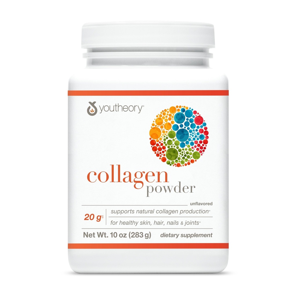 Polvere di collagene di teoria - con aminoacidi, minerali, vitamina C & B7 (Biotina) - Supporta ossa sane, muscoli, capelli, unghie, pelle e articolazioni* - Idrolizzato - non aromatizzato - 10 oz (10 Serve)