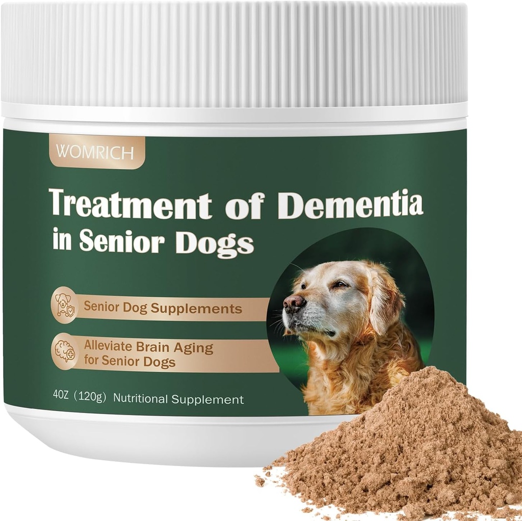 Supplementi per cani anziani Demenza Supplemento Mushroom Polvere per cani 120g | Supplemento cognitivo per cani indirizzi di perdita, Social Ritiro | Disfunzione cognitiva canina