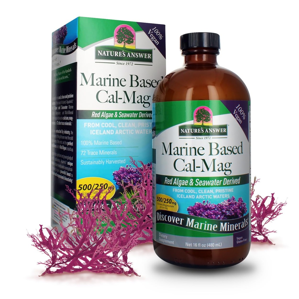 Risposta della natura Marine Based Calcium Magnesium, Vanilla Cream, 16-Ounce | Natural Immune Support | Mantiene le ossa sane | Promuovere la salute del cuore | Funzione muscolare Supporto