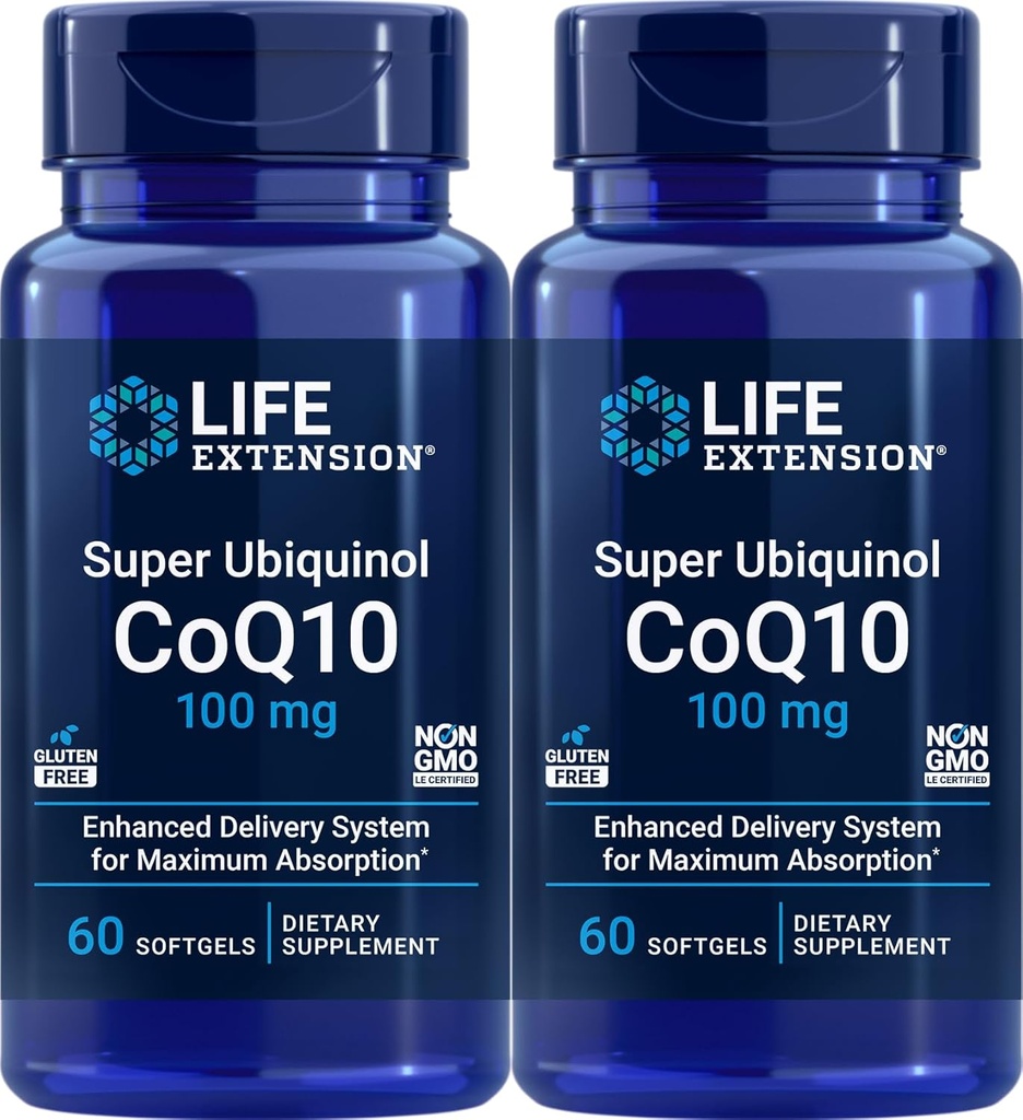 Estensione della vita Super Ubiquinol CoQ10 100 mg, 60 softgels (Pack of 2)