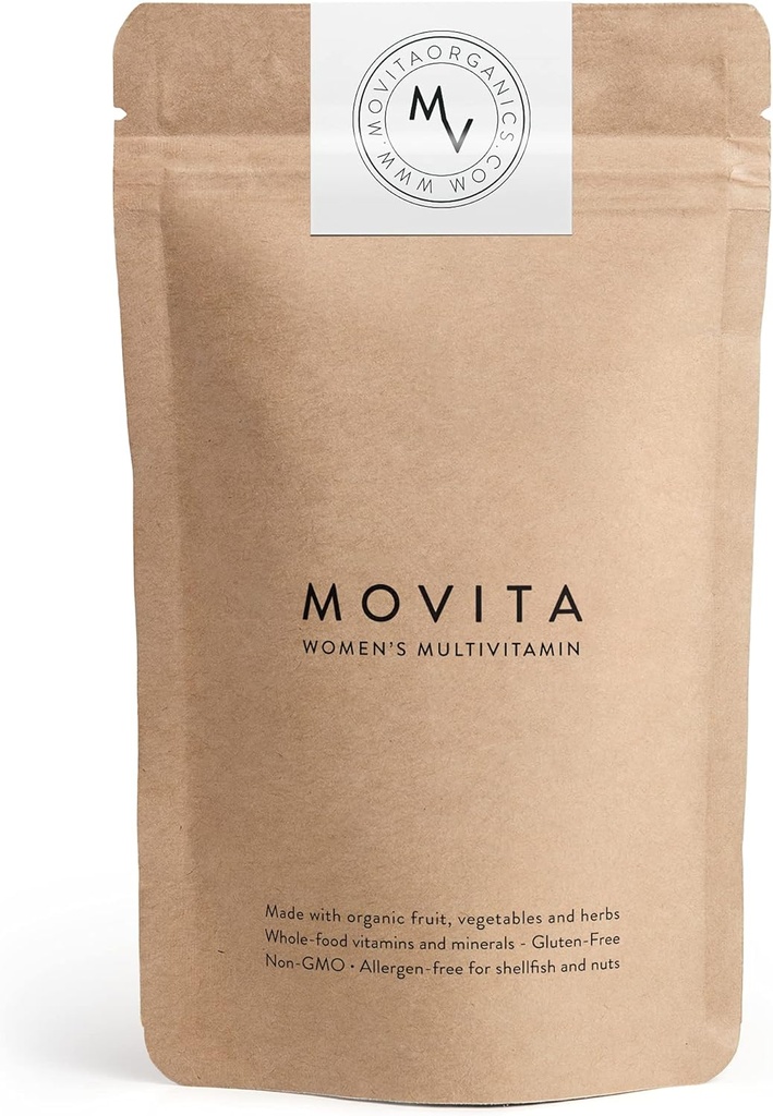 Movita Multivitamina quotidiana delle donne - Cibo intero organico fermentato per l'energia avanzata, l'immunità e la vitalità - Vegan, senza glutine, non OGM - fornitura di 30 giorni (Eco-Friendly Refill Pouch)