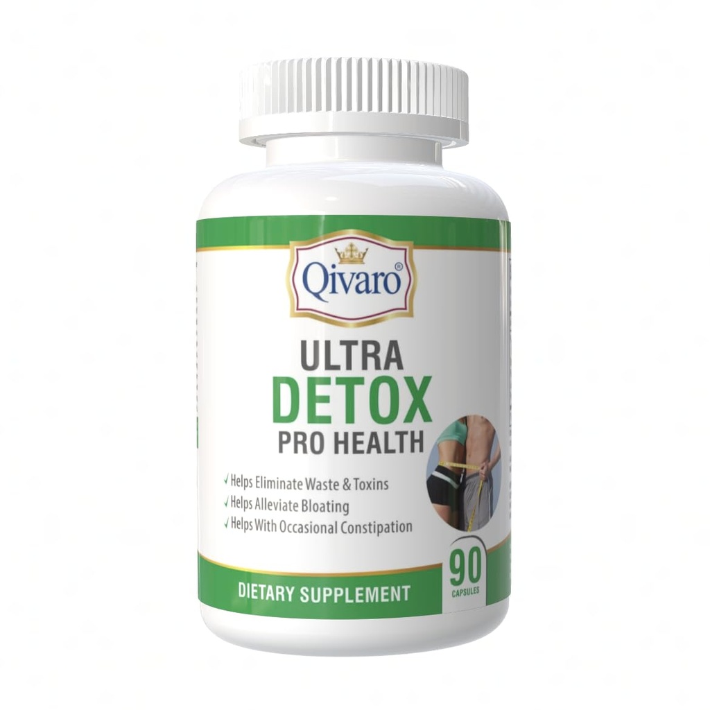 Ultra Detox Pro Health - Detox Cleanse Supplement - Rilievo di costipazione &amp; Pillole di disintossicazione del corpo con Psyllium Husks, Polvere di pectina di mele & Glucomannan - Supplemento fibra - 90 capsule
