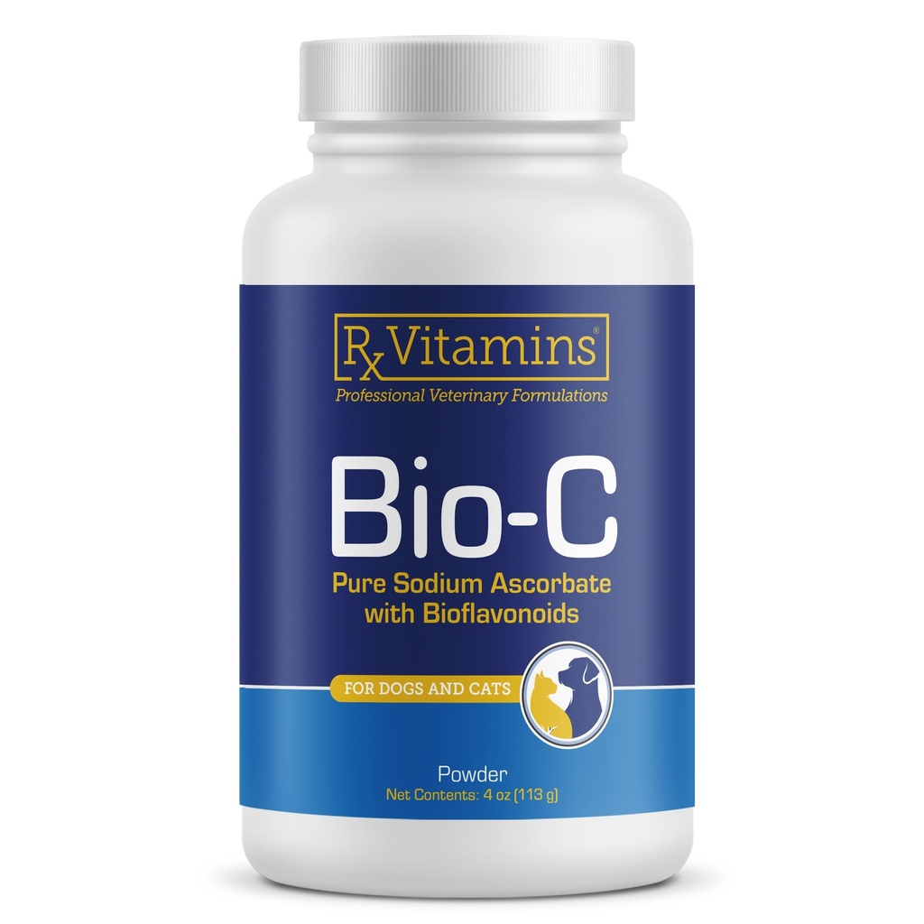 Vitamine Rx Bio-C - Vitamina C per Cani e Gatti - con Bioflavonoidi Limoni per Rilievo Allergia - Integratore di Supporto Immune - Promuove Cappotto Sano e Pelle - Integratore Comunico - 4 oz