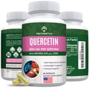 TRUTHENTICS Quercetin con Bromelain e Zinc 1050mg - Integratori Premium Zinc Quercetin per Supporto Immune, Respiratorio e Stagionale - Non OGM, Gluten Free - 60 Capsule Veggie
