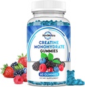Creatina Monoidrato Gummies per Uomini e Donne, Masticabili Creatina Monoidrato con Vitamina B12 per la crescita muscolare & Recovery-Vegan, Misto Berry Flavor, 60 Gummies