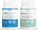 IBSolution Gut Health Bundle - Tutto Natural Gut Health Support & Premium Probiotics w/ 40 miliardi di CFU per il supporto di Bowels irregolari, Bloating, costipazione, gas, dolore addominale - 2 Pack (120 caps)