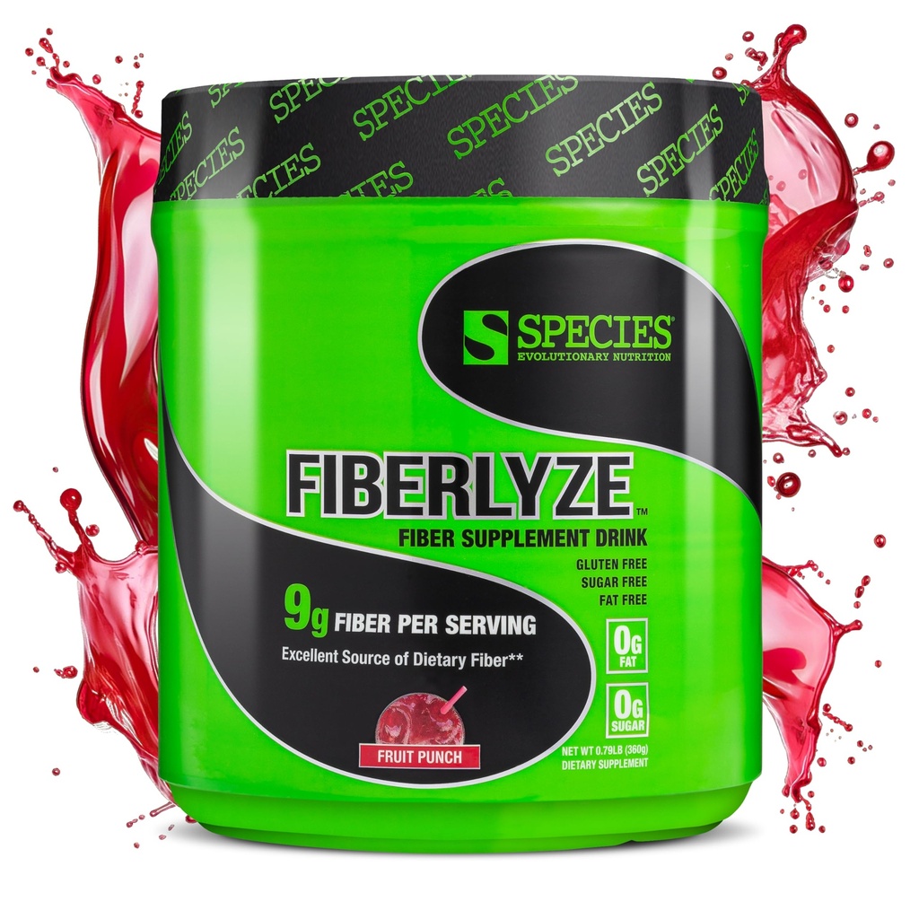 Specie Nutrizione Fiberlyze Fiber Supplement, Psyllium Basato Soluble & Insoluble Fiber Powder for Healthy Colon, Funzioni digestive (Fruit Punch, 30 Serve)