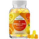 DHA Omega 3 Gummies per adulti - Delicious Flaxseed per il cervello Omega 3 6 9 Supplemento per l'infiammazione, l'energia e l'insulina - Integratori acidi grassi essenziali vegetariani per il supporto immunitario - 60 Conte
