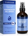 Olio di Magnesio per i piedi (4 fl oz), Spray di Magnesio, Bottiglia di vetro naturale di Magnesio puro e organico, Olio di spruzzo di Magnesio Topical per i piedi, Facile da usare 120ml
