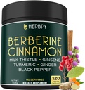 Cannella di berbino e ceylon Premium 7in1 per la gestione del peso, la digestione, la salute del cuore e il supporto immunitario - con Ginseng, curcuma, zenzero, cardo e pepe nero - 120 capsule vegane