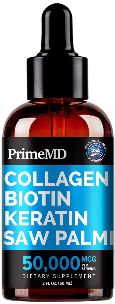 Peptidi di collagene liquido per le donne - Complesso siero con Vitamina Biotina, Proteina di Keratina idrolizzata e Palmetto di Sega - Formula completa per capelli, pelle e Nails Wellness - 2fl oz (Pack of 1)