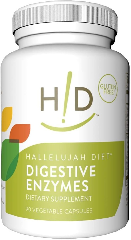 Dieta Hallelujah - Enzimi digestivi, Integratori nutrizionali multi-enzimi per il supporto alimentare e l'assorbimento dei nutrienti, 90 capsule