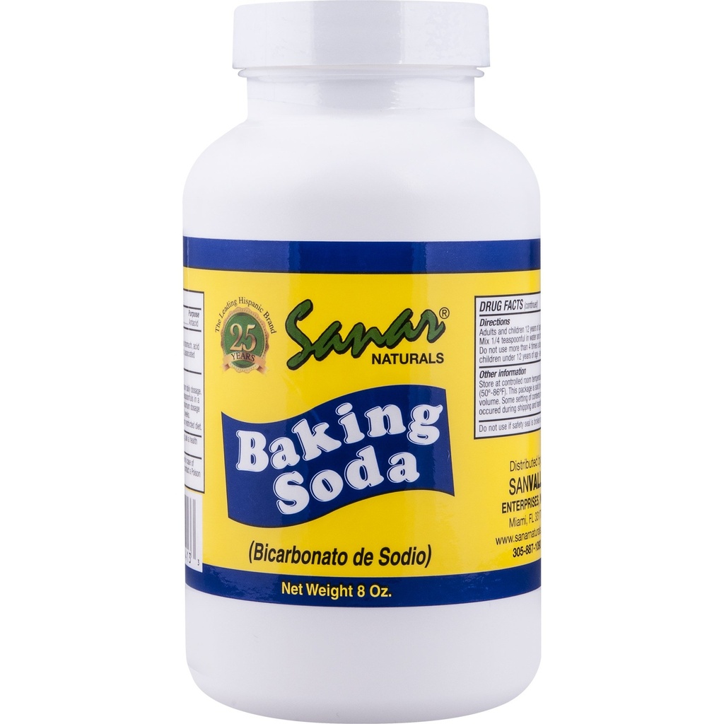 Sanar Naturals Baking Soda, 8 oz - Per il supporto digestivo come Antacid, Cuocere, Pulizia, Deodorizing, &amp; More