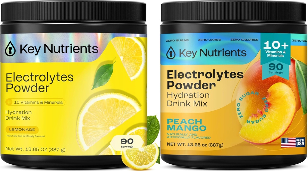 KEY NUTRIENTs Electrolytes Powder Lemonade 90 Serve + Peach Mango 90 Serve