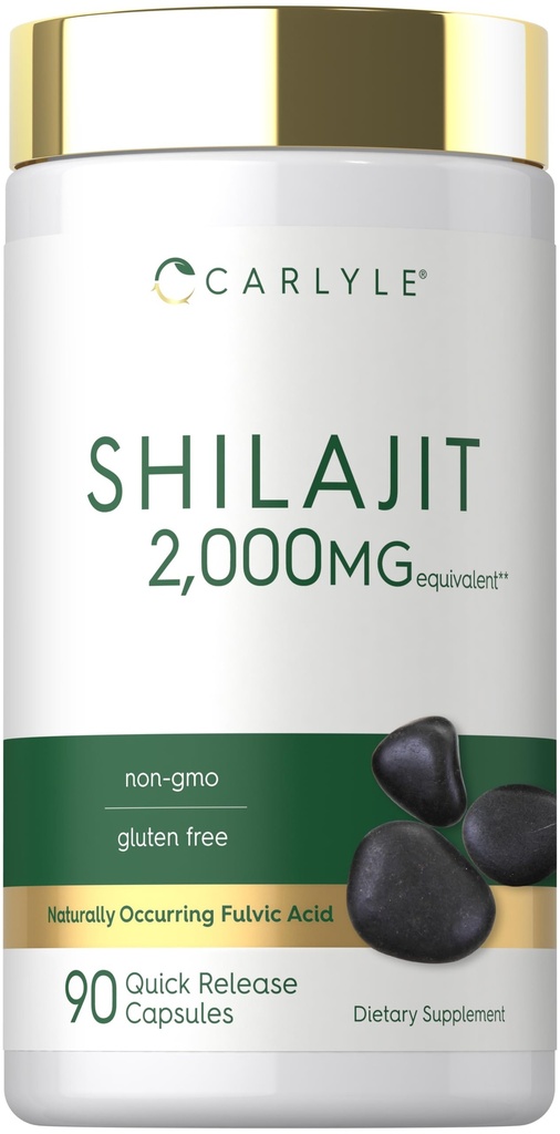 Carlyle Shilajit Capsule | 2000mg | 90 Count | Non OGM e Gluten Supplemento gratuito