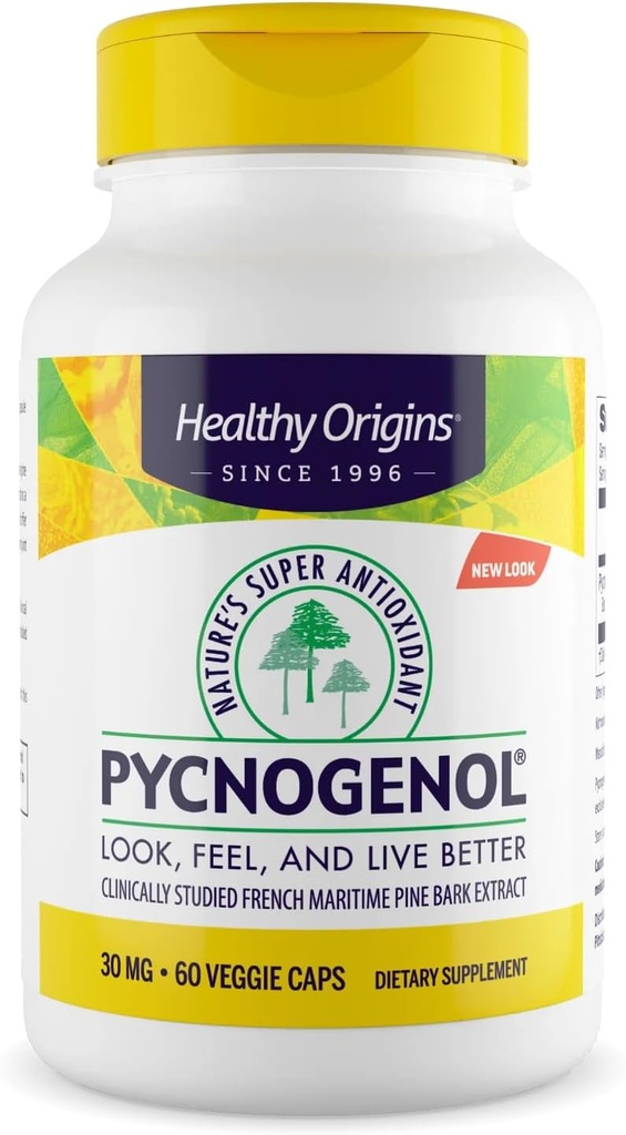 Sani Origini Pycnogenol 30 mg (Nature's Super Antioxidant, Non-GMO, Gluten Free, Supporto cardiovascolare), 60 Caps Veggie