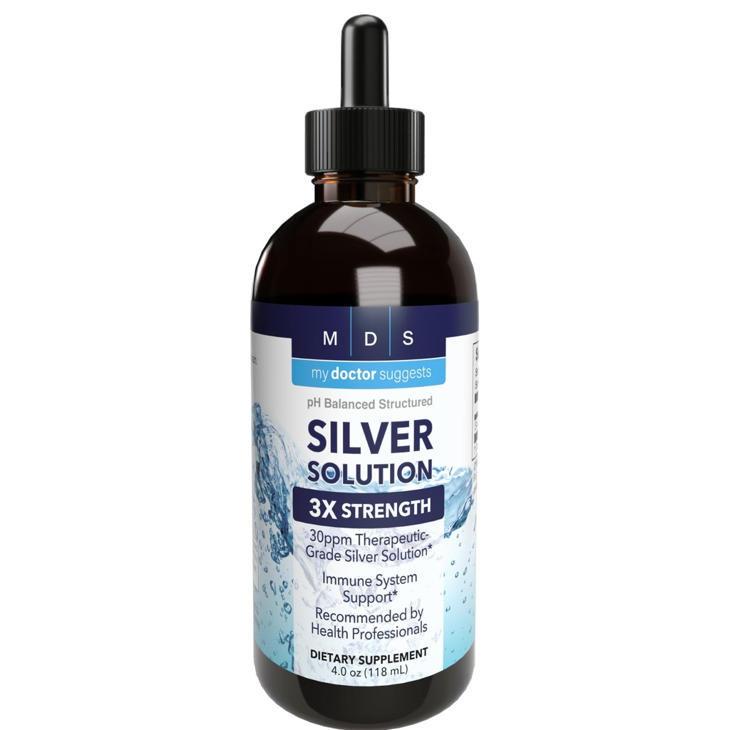 Liquido Alcalino Strutturato Silver 30ppm - Supporto Immune Avanzato Gocce Liquide - Supplementi minerali in Argento Colloidale Extra - Made in USA (4 oz)