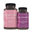 Nutrizione Nutrizione Cheratina Capelli Booster con Biotin & Resveratrolo, Hair and Nail Growth Supplement, 120 Capsule (60 Serve) & Resveratrolo 500 mg, Supporta l'invecchiamento sano e sistema immunitario