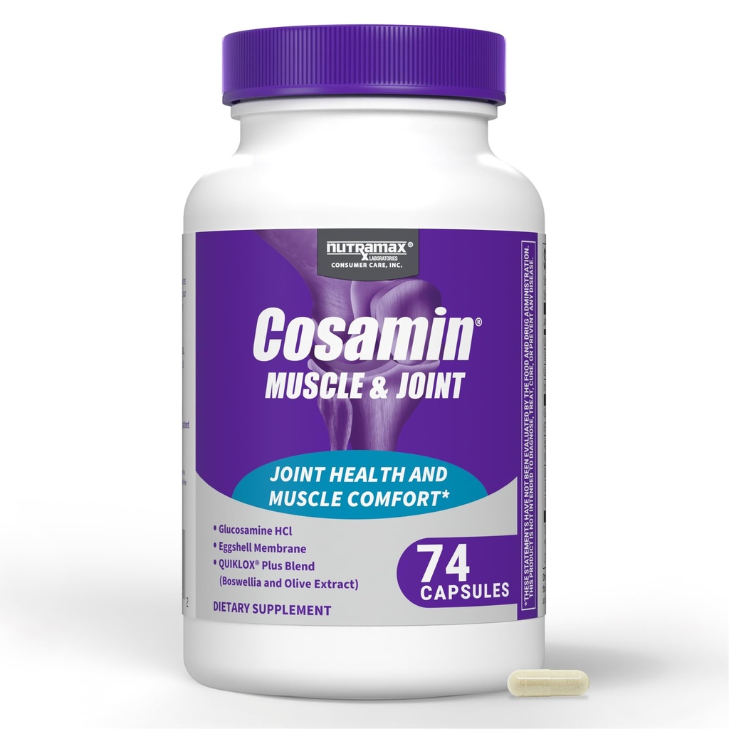 Nutramax Chemin® Muscolo e Giunto, Funziona per Diminuire Ripartizione del Cartilage, Protegge le articolazioni, e riduce il dolore muscolare, 74 capsule