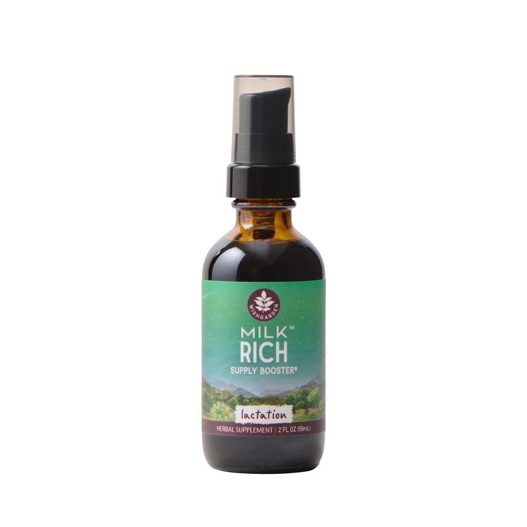 WishGarden Herbs Latte Ricco con Goats Rue e Fenugreek - Herbal Lactation Support Supplemento, Il latte al seno Fornitura Boost e Integratore di allattamento al seno per aumentare la qualità e la produzione del flusso di latte, 2oz