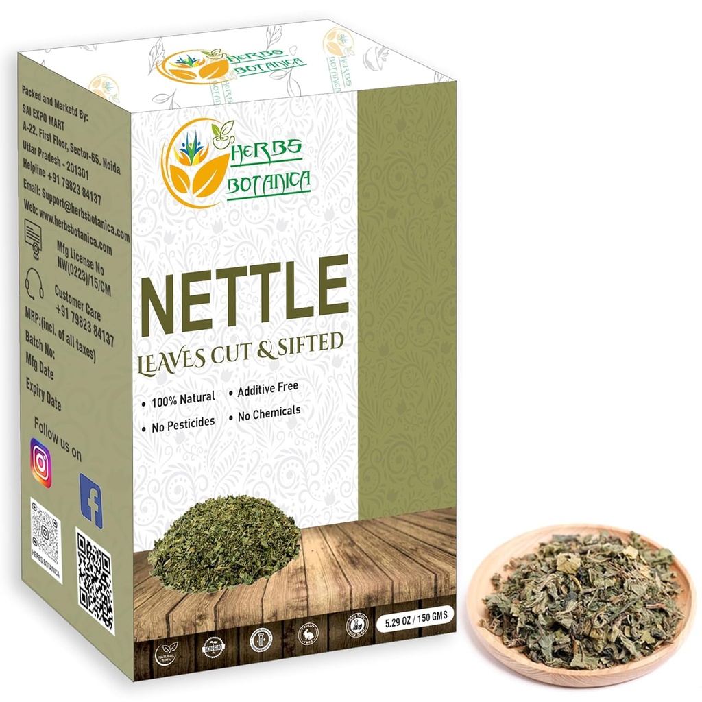 Botanica Nettle Leaf per Tea Cut and Sifted for Nourishing Herbal Tea, Smoothies Infusions, Sting Nettle Leaf Ortiga Wellness Supplement Vegan Non GMO 5.29 oz