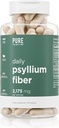 Supplemento giornaliero di fibra di Psyllium Husk da Pure per gli uomini & Pure per il suo | Regolarità digestiva & Gut Health Support | Polvere di fibra solubile, 2,175mg per il servizio | 150 capsule