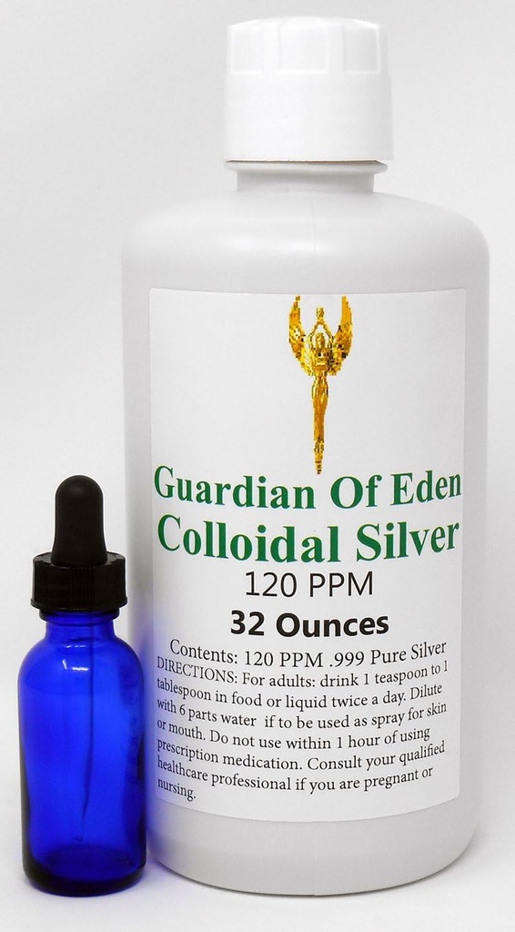 Laboratorio Testato Certificato 120ppm Concentrato Pure Colloidal Argento da GOE (1 Quart) con Flacone Gomito Gratuito. Documentato.