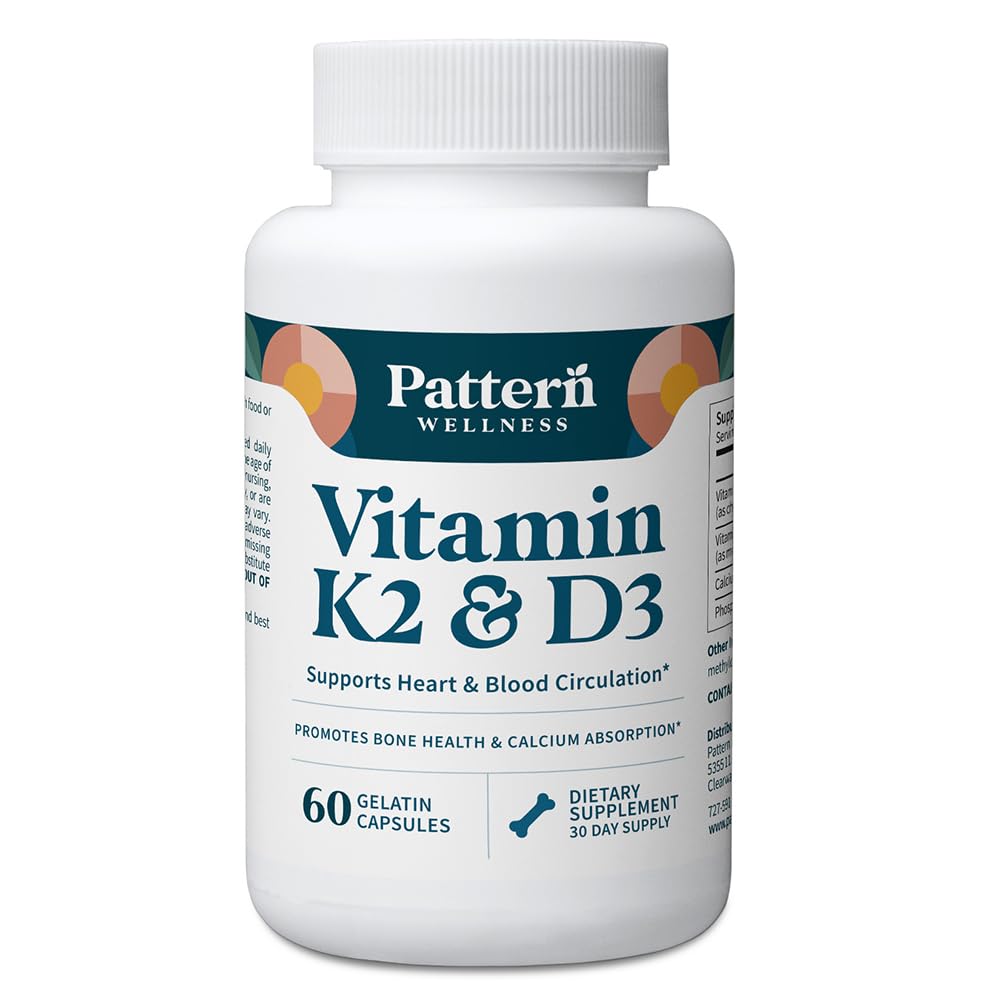 Modello Wellness Vitamin K2 & D3 Integratore con Calcium – Bone Salute, Circulatory Wellness & Immune Support - Non-GMO - 60 Capsule