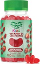 Vitamina D3 Jelly Bean Gummies per bambini, 25mcg/1000 IU Vitamina D, integratori alimentari vegetariani, 120 fagioli di gelatina di fragola, Kosher