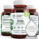 Integratore naturale di supporto della tiroide di Nutra Kelp Iodine, rafforza il sistema immunitario e regola il metabolismo, il kelp del mare vegano, non OGM, l'estratto di alghe marine a fonte atlantica, 225 mcg, 100 compresse
