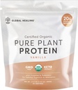 Guarnizione globale Vegan Vanilla, polvere proteica basata sulle piante per le donne e gli uomini, organico, sostituzione dei pasti (20 Serve, 20g di proteine)